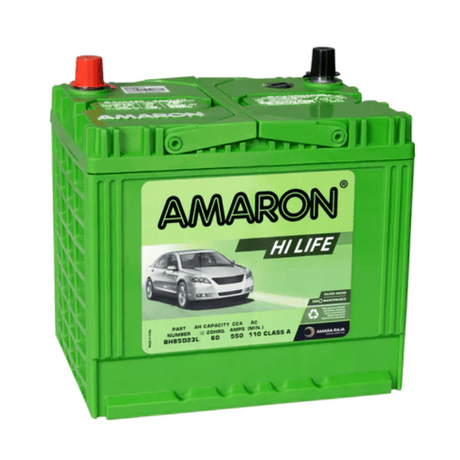 Amaron 15 Plate Hi-Life Car Battery 60AH - 85D23L Auto SupplyMaster