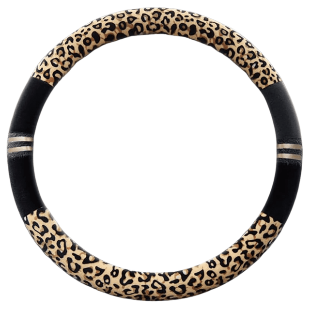 Brown Leopard Print Universal Steering Wheel Cover Auto SupplyMaster