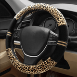 Brown Leopard Print Universal Steering Wheel Cover Auto SupplyMaster