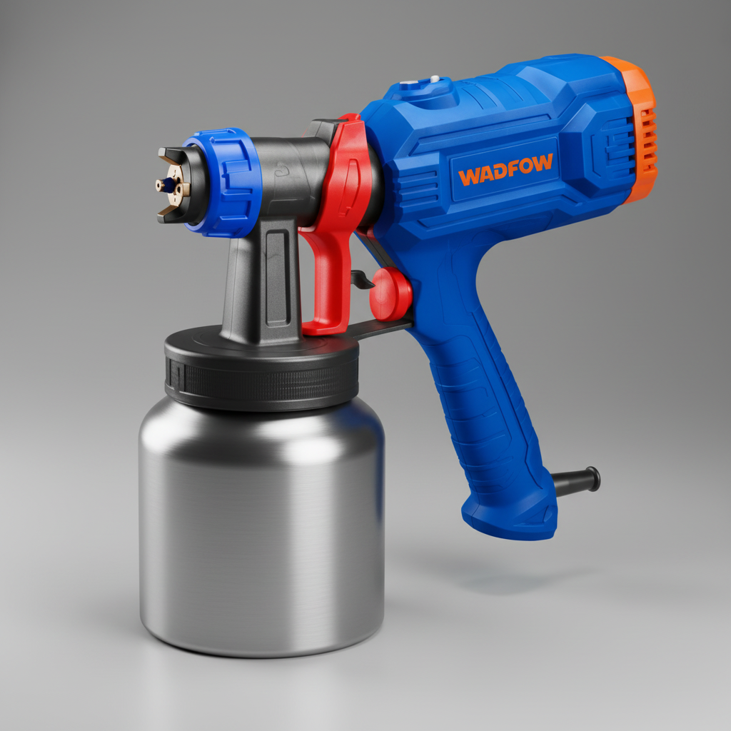 Wadfow 500W Electric Spray Gun with 800ml Aluminium Paint Container - WEG1A181