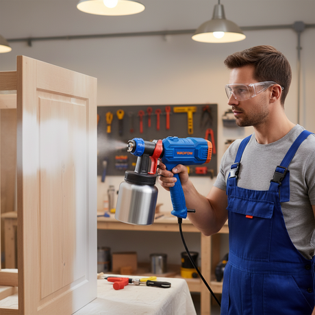 Wadfow 500W Electric Spray Gun with 800ml Aluminium Paint Container - WEG1A181