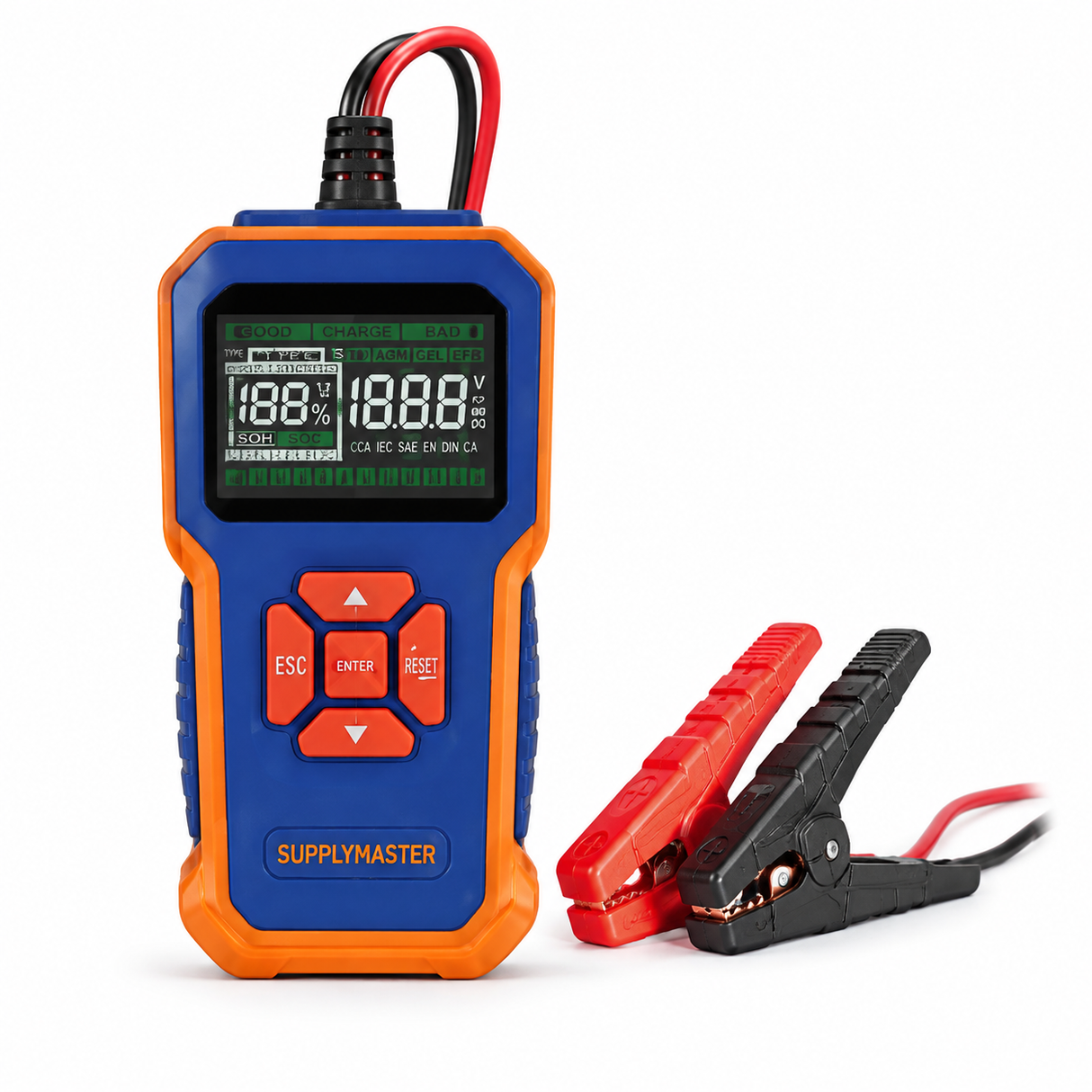 Wadfow 12V/24V Digital Automotive Battery Tester for Lead-Acid Vehicle Batteries - WVTD1511