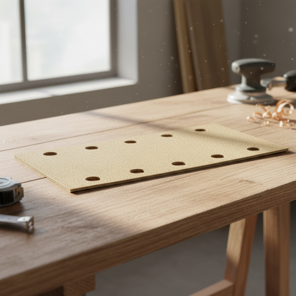 Sait 115 × 230mm Beige Abrasive Sand Paper Sheet with 10 Holes | P80 – P320