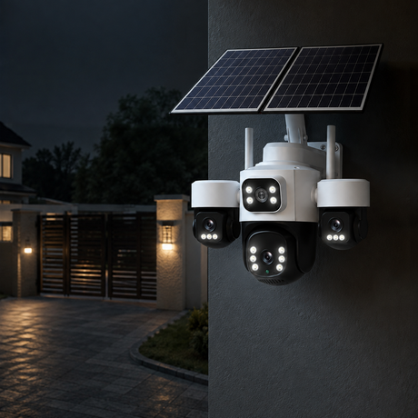 IOMA 12MP 4K Four-Camera PTZ 4G Solar Security System - IO-SG440