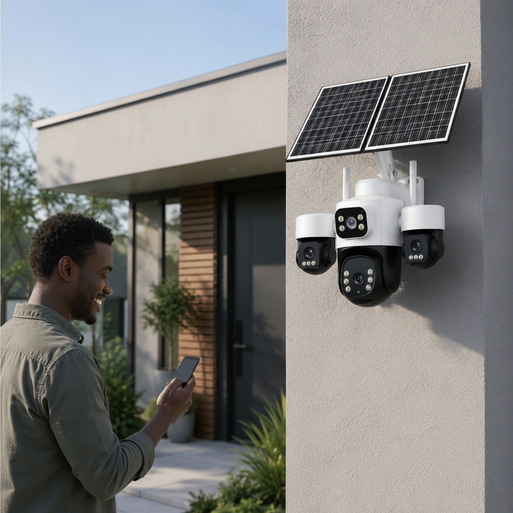 IOMA 12MP 4K Four-Camera PTZ 4G Solar Security System - IO-SG440