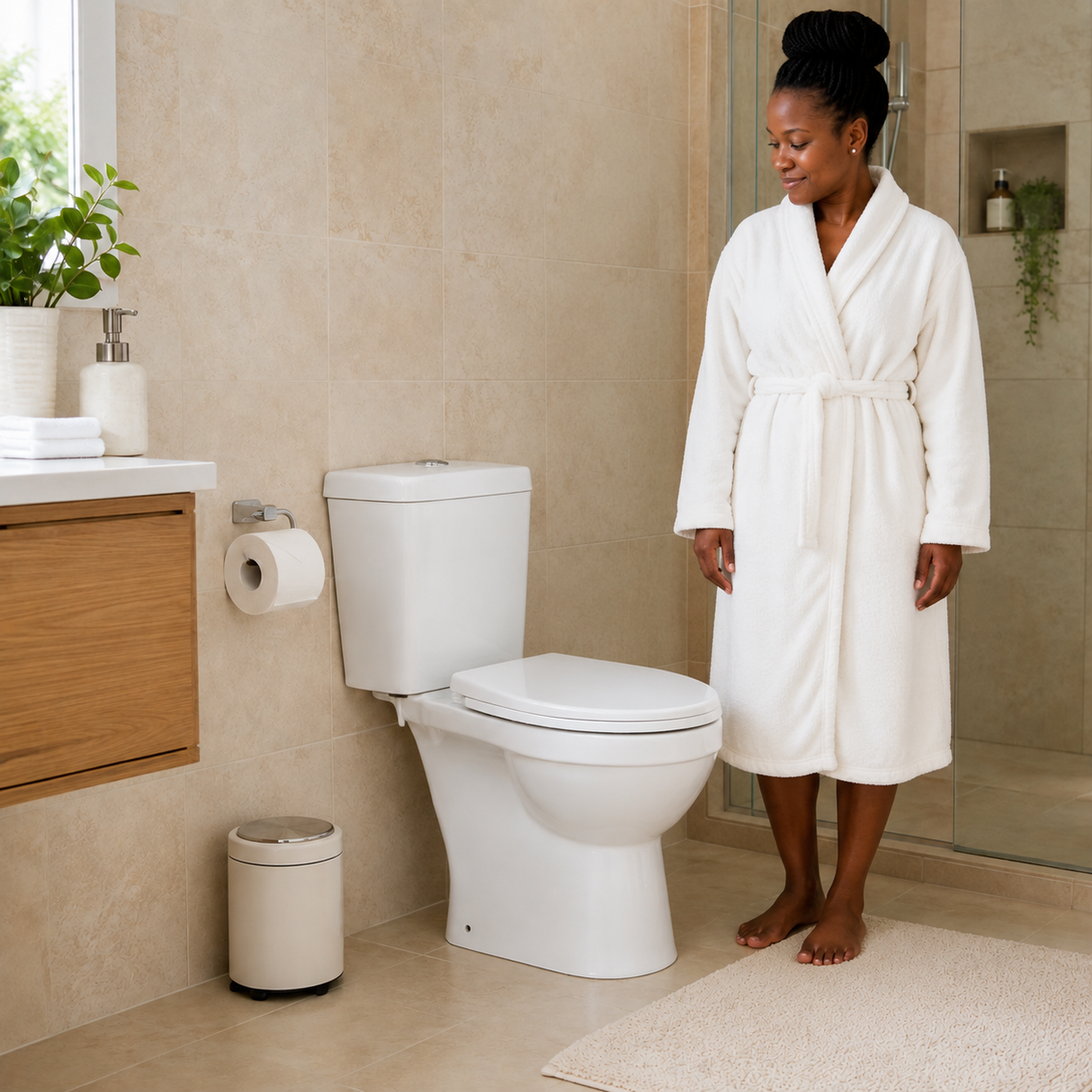 Wahkit Ceramic Standard Two-Piece Water Closet with Round Bowl, Tapered Tank & Floor Outlet 635mm - 2003S