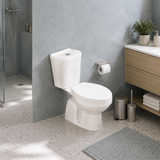 Wahkit Ceramic Standard Two-Piece Water Closet with Round Bowl, Curved-Top Tank & Floor Outlet 635mm - 2004S