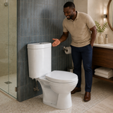 Wahkit Ceramic Standard Two-Piece Water Closet with Round Bowl, Cylindrical Tank & Floor Outlet 642mm - 2005S