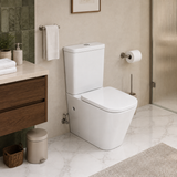 Wahkit Ceramic Modern Skirted Two-Piece Water Closet with D-Shaped Bowl & Wide Tank 630mm - 2010