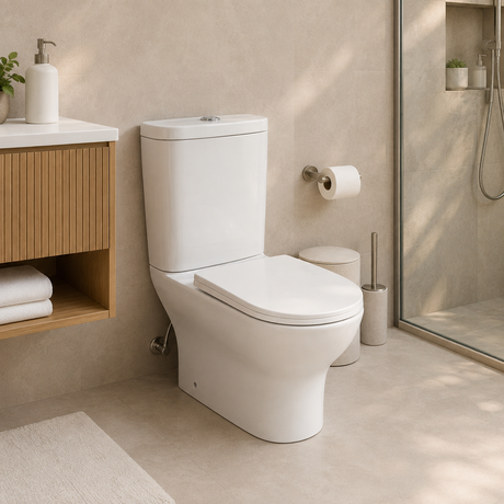 Wahkit Ceramic Skirted Two-Piece Water Closet with Tapered Tank & Rounded Bowl 647mm - 2012S
