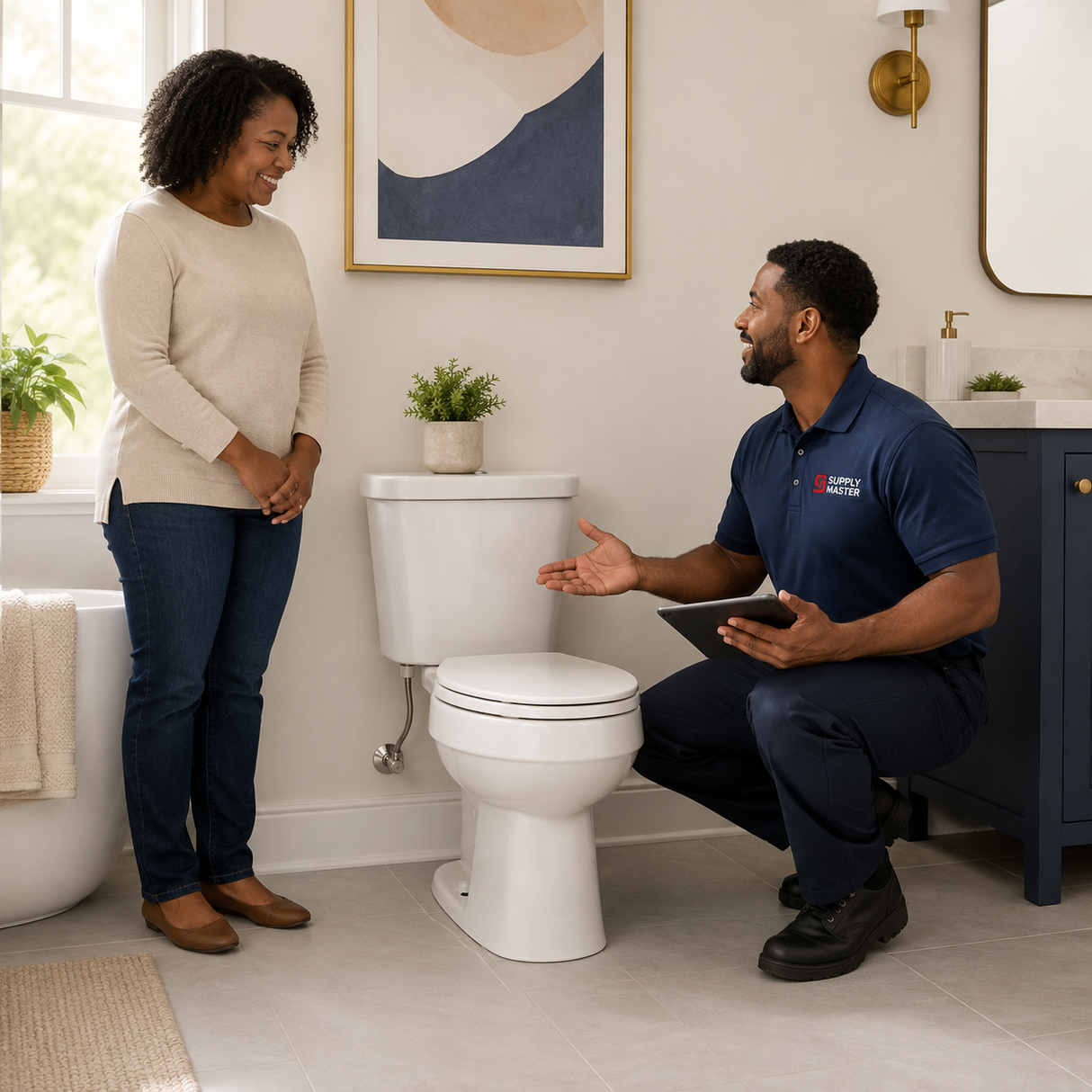 Wahkit Ceramic Standard Two-Piece Water Closet with Round Bowl, Curved-Top Tank & Floor Outlet 635mm - 2004S