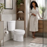 Wahkit Ceramic Standard Two-Piece Water Closet with Round Bowl, Curved-Top Tank & Floor Outlet 635mm - 2004S
