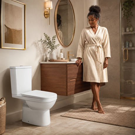 Wahkit Ceramic Standard Two-Piece Water Closet with D-Shaped Bowl 640mm - 2007S/P
