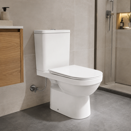 Wahkit Ceramic Standard Two-Piece Water Closet with D-Shaped Bowl 640mm - 2007S/P