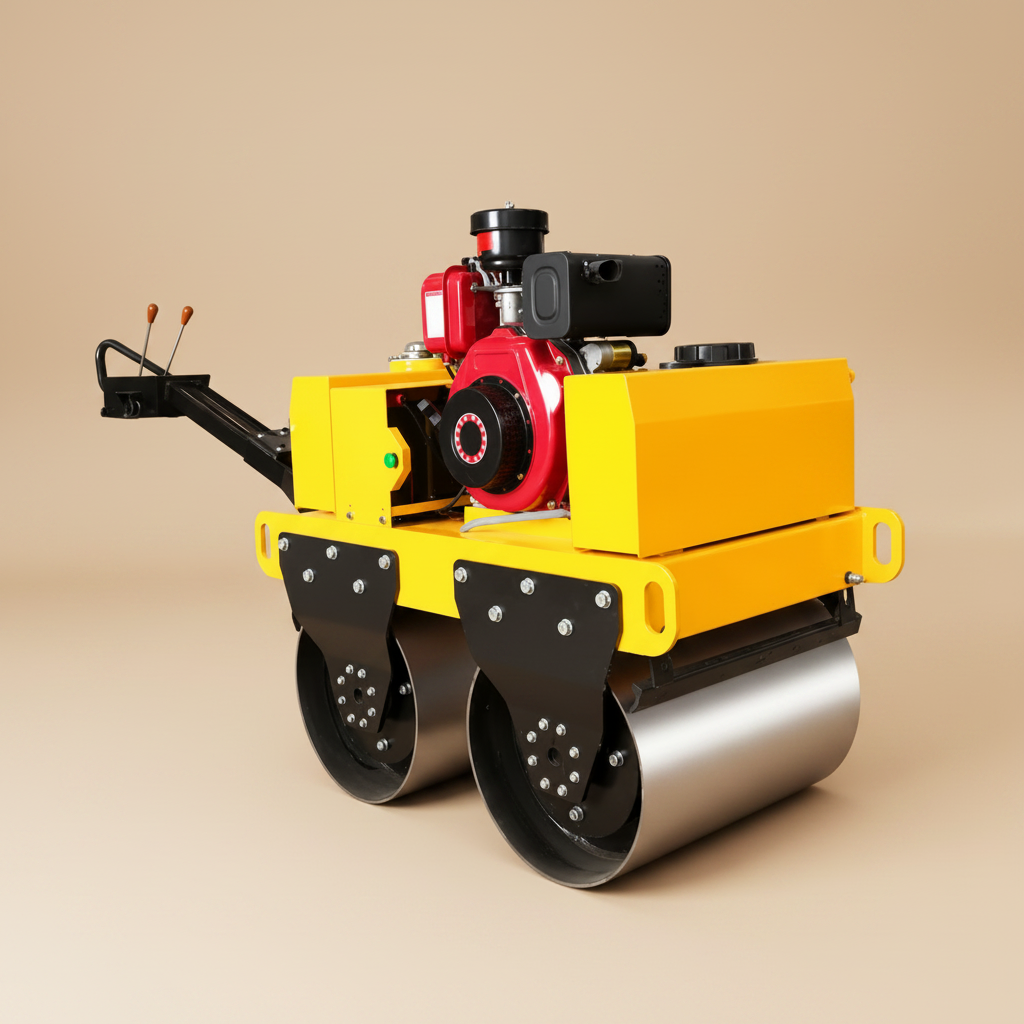 NRG 600kg Double-Drum Walk-Behind Vibratory Roller with 10HP Diesel Engine - AL-60