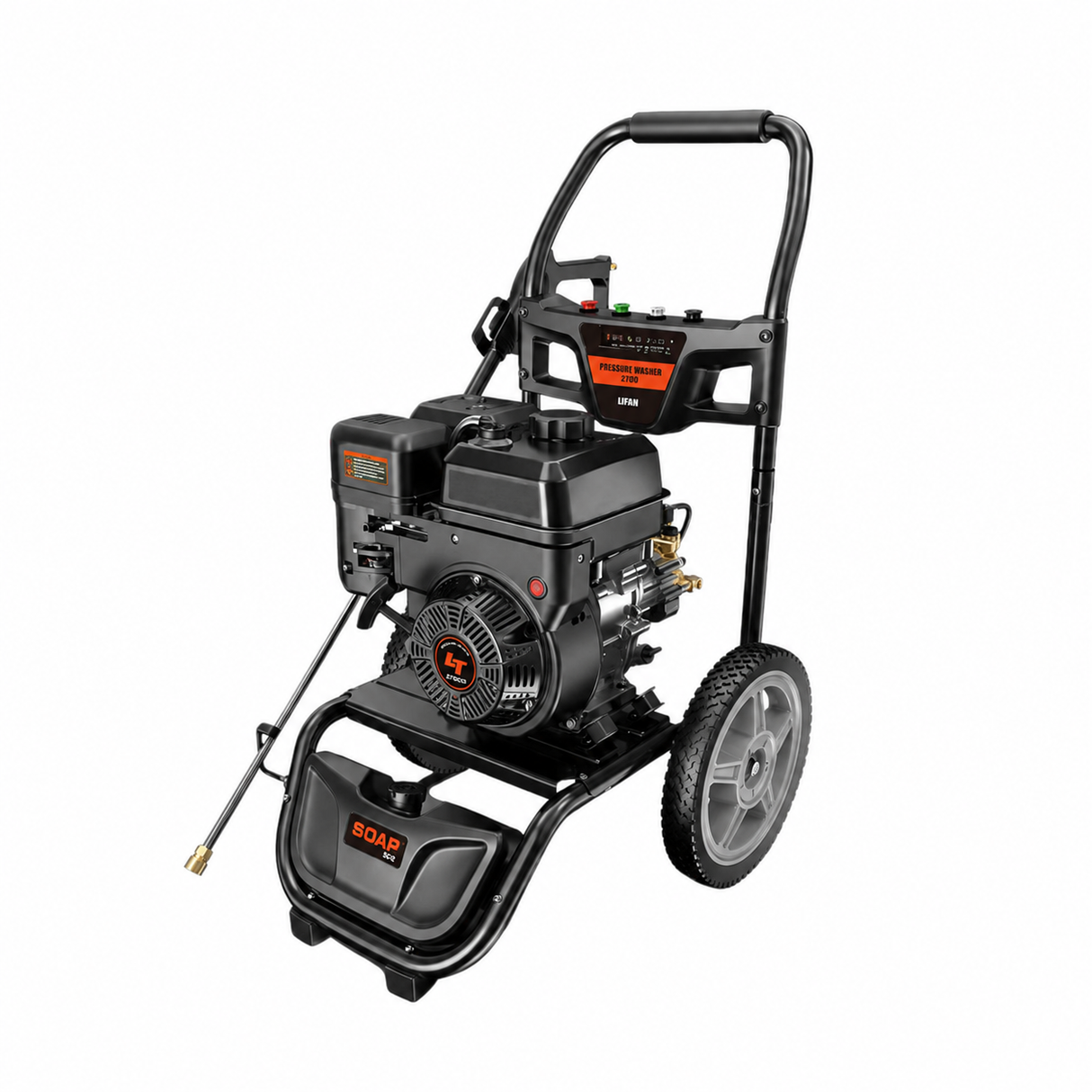 NRG 160 Bar Gasoline Pressure Washer with 7HP Engine, 7.5L/min Flow Rate and Low-Oil Sensor - NPPW160