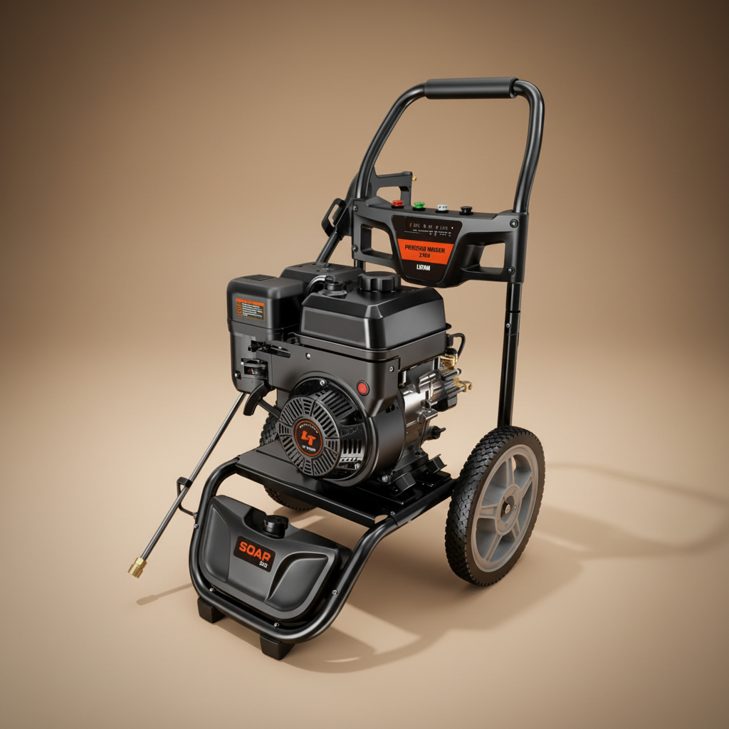 NRG 160 Bar Gasoline Pressure Washer with 7HP Engine, 7.5L/min Flow Rate and Low-Oil Sensor - NPPW160