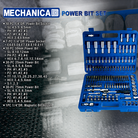 Mechanica 108-Piece 1/4" & 1/2" Drive Socket Set - ME108-1/4.1/2