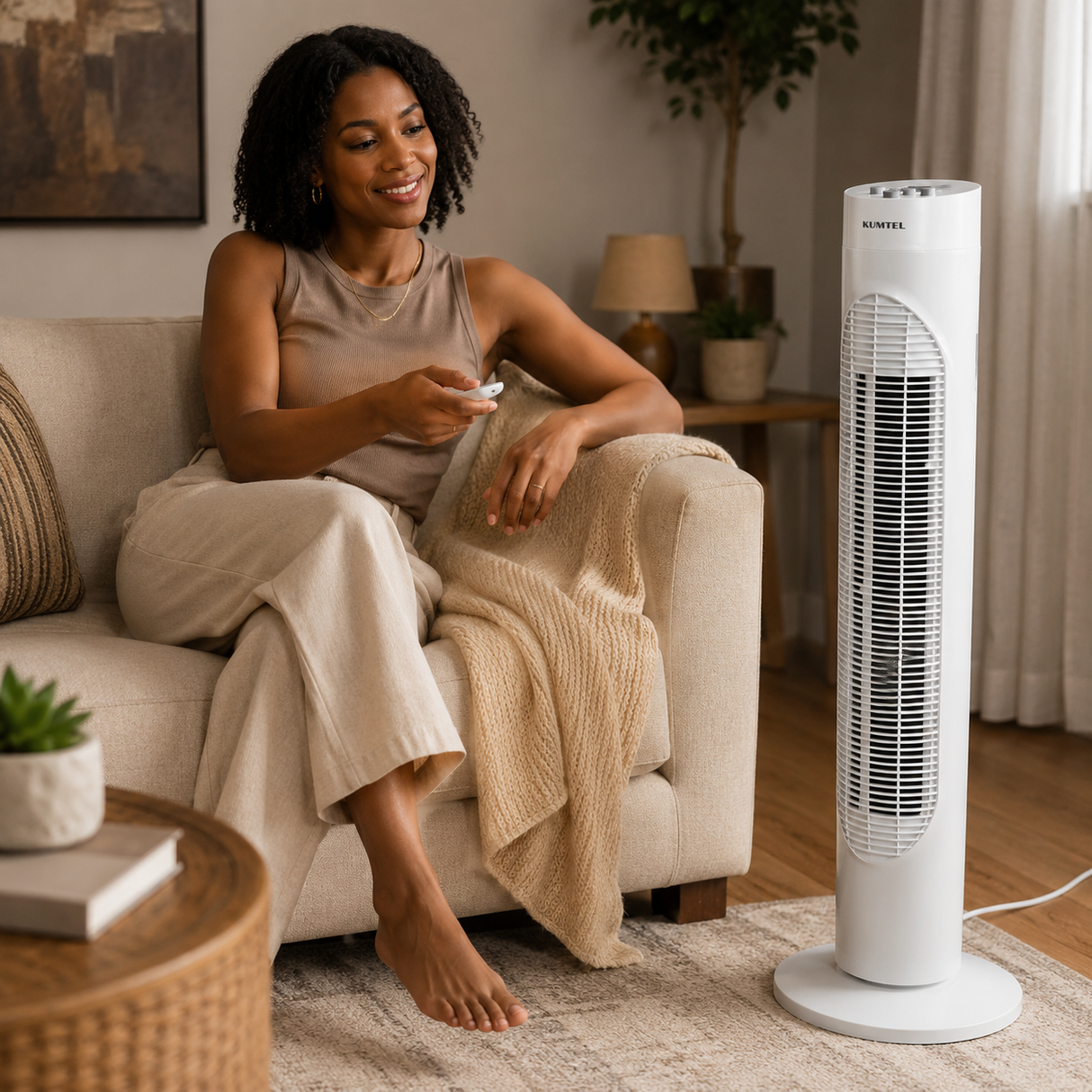Kumtel Remote-Control 3-Speed Tower Fan 45W - KTF-259