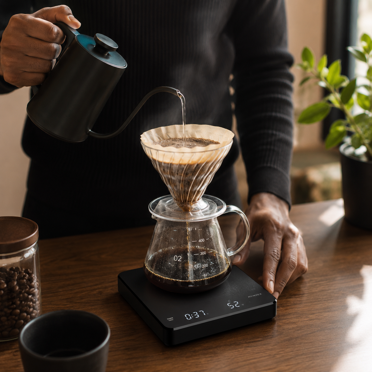 Kumtel 3kg Rechargeable Pour-Over Coffee Scale with Timer - HV60-02