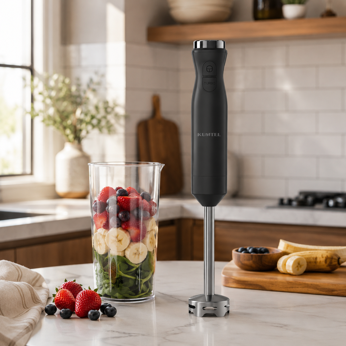 Kumtel 6-Speed Hand Blender with Multi-Chopper & Turbo 1000W - HHB-10