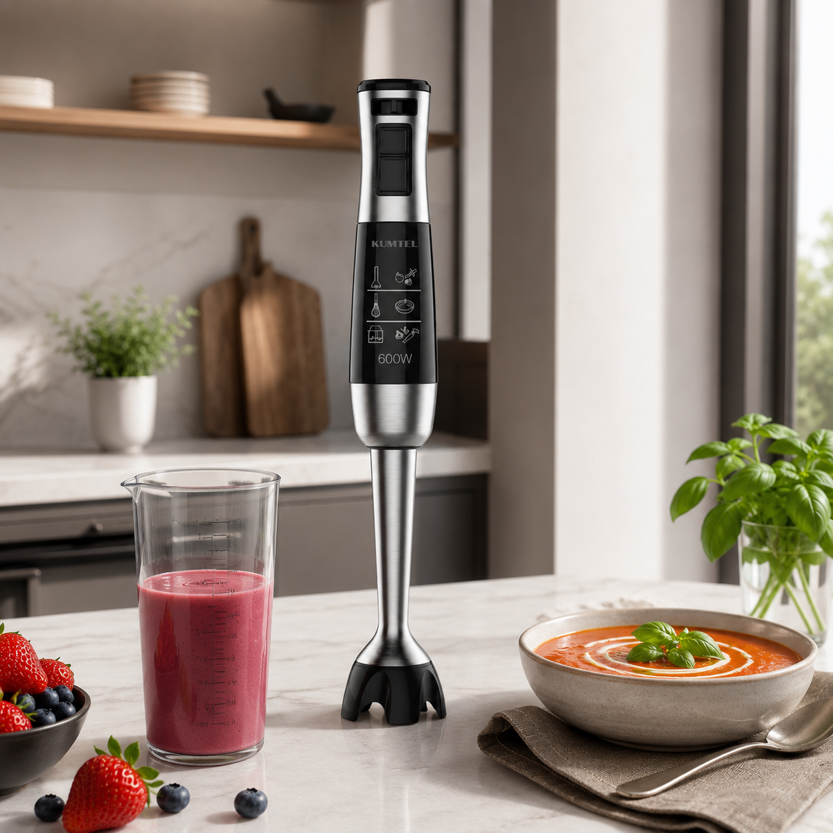 Kumtel 6-Speed Digital Hand Blender with LED Display 1000W - HHB-11