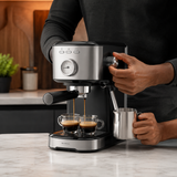 Kumtel 1.2L Espresso Coffee Maker with 15-Bar Pump & Milk Frother 1100W - HCM-04