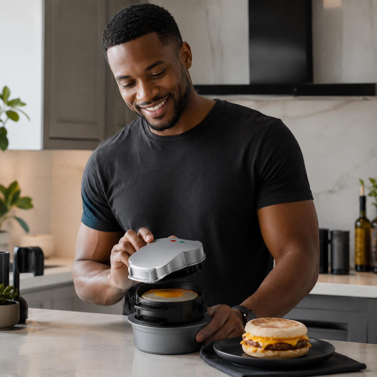 Kumtel 3-Layer Hamburger Maker with Dual Heating 700W - HHAM-01