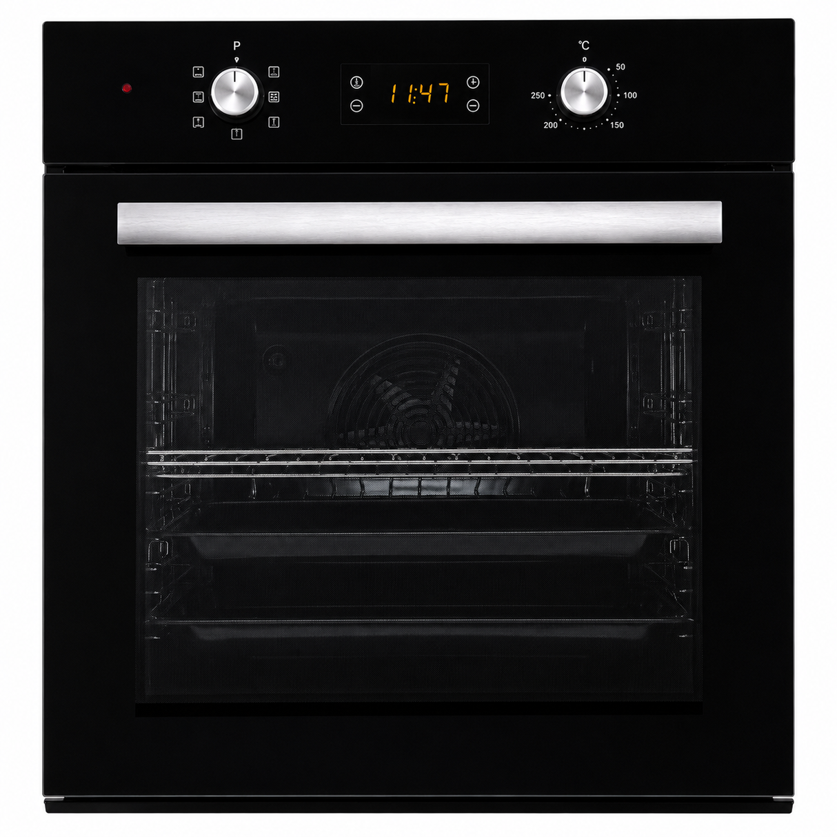 Luxell 60cm 57L Digital Built-In Electric Oven with Turbo Fan, Anthracite Glass - B66-SF3 (DDT)