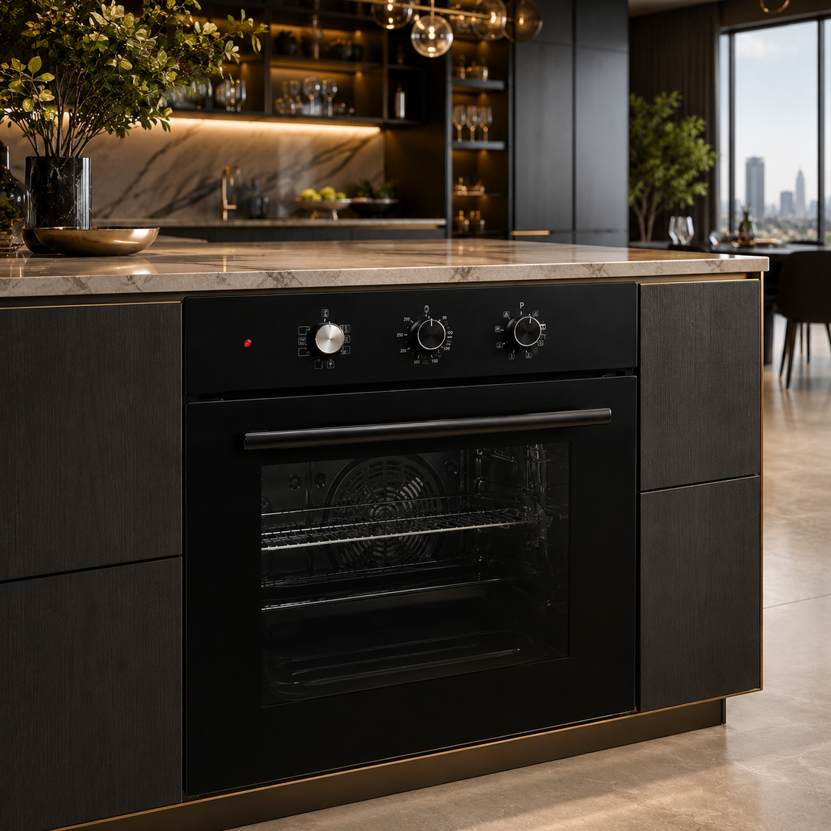 Kumtel 60cm Built-In Electric Oven with Convection & 8 Cooking Programs - B66-SF2