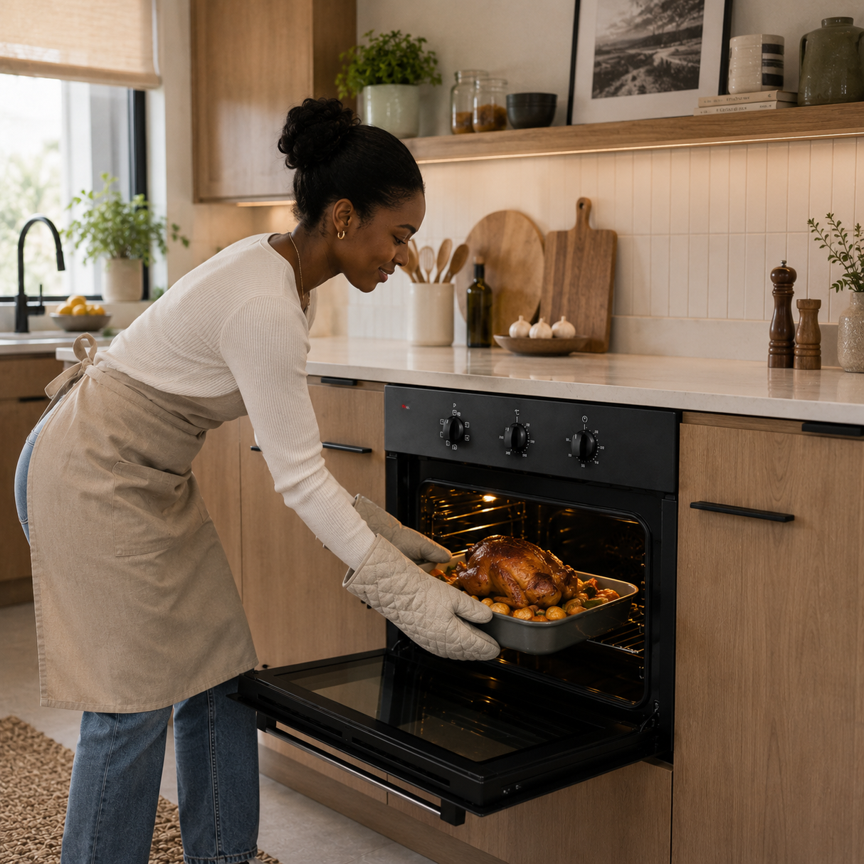 Luxell 60cm Built-In Electric Oven with Convection & 8 Cooking Programs Matte Black - B66-SF2-MB