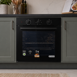 Luxell 60cm 88L Black Glass Built-In Manual Oven with Convection & Turbo Fan - A68-SF3