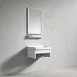 Wahkit Bathroom Vanity & Cabinets Wahkit White Floating Compact PVC Bathroom Vanity with Mirror 430mm - K-9908