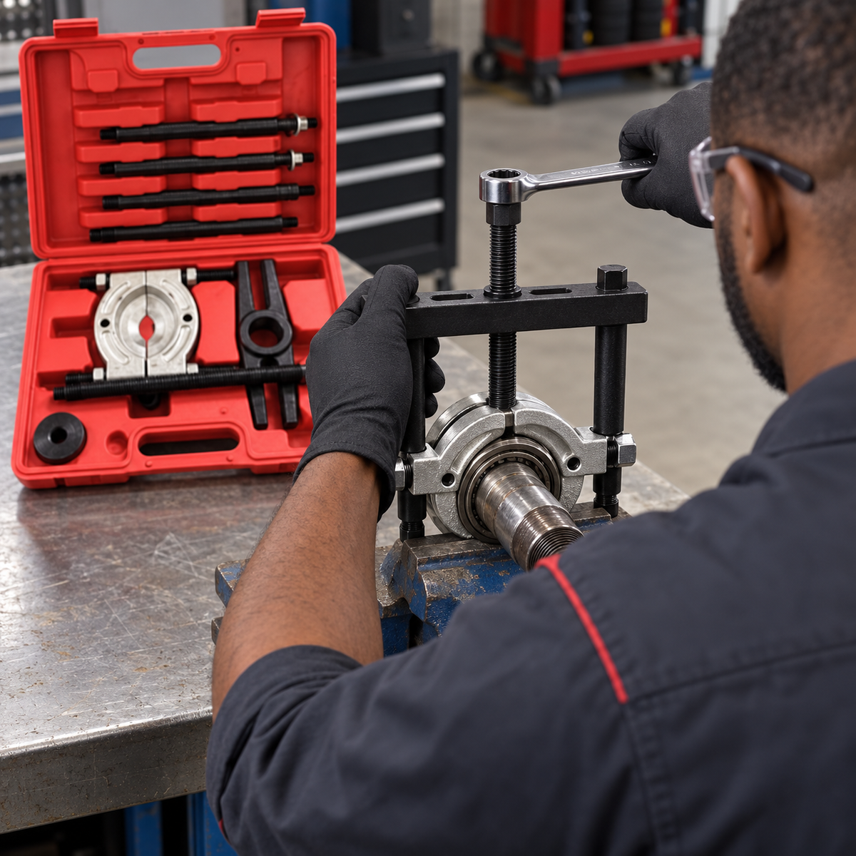 Tera 14-Piece Large Bearing Separator & Puller Set 75–105mm - H132422