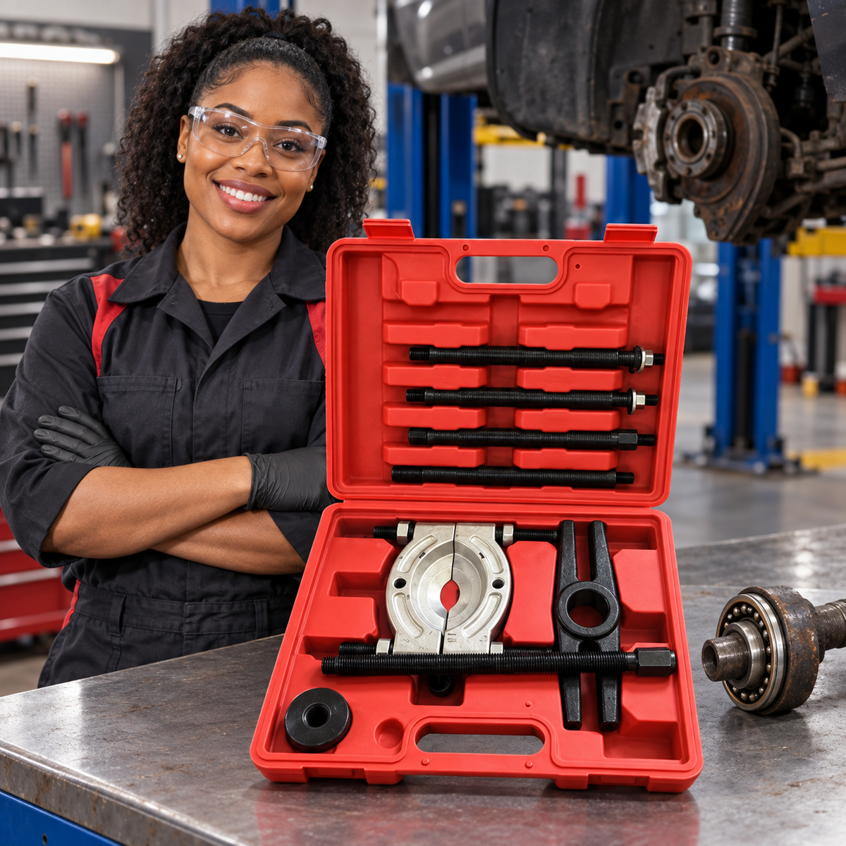 Tera 14-Piece Large Bearing Separator & Puller Set 75–105mm - H132422