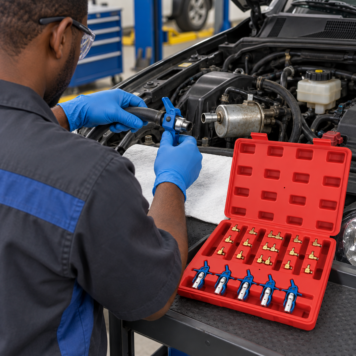 Tera 24-Piece Common-Rail Diesel Injector Return-Flow Adaptor Set - H132410