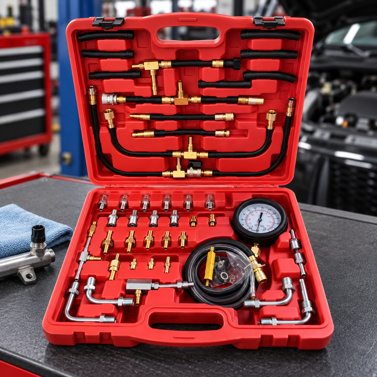 Tera Fuel Injection Pressure Tester Kit 0–16 Bar - H132406