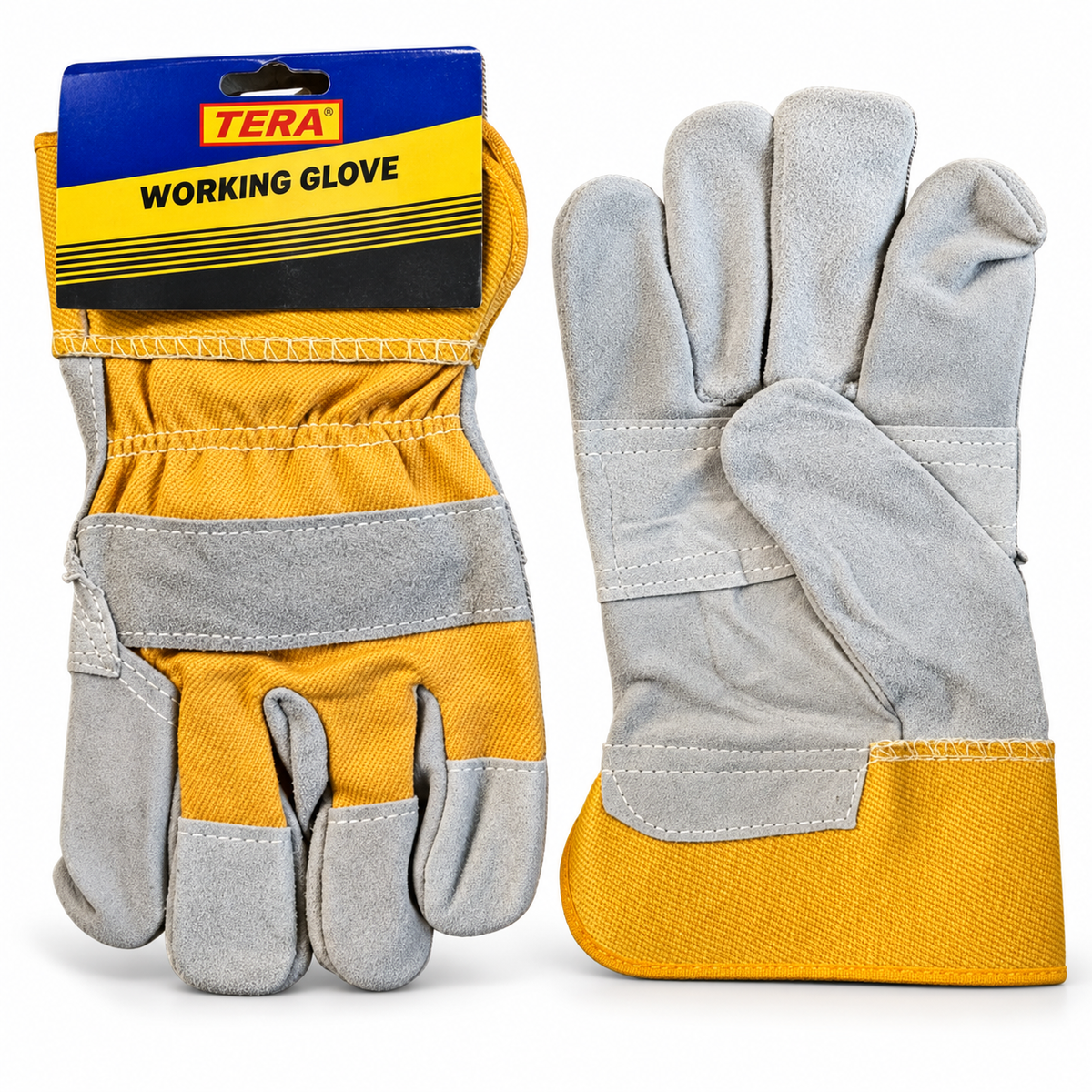 Tera 10.5" Orange & Grey Leather Work Gloves - TERA-WCG-10.5