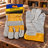 Tera 10.5" Orange & Grey Leather Work Gloves - TERA-WCG-10.5