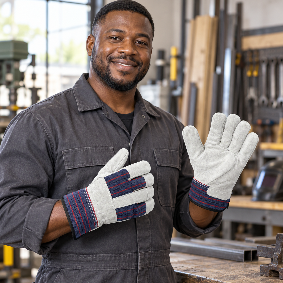 Tera 10.5" Leather Combination Work Gloves - 210816
