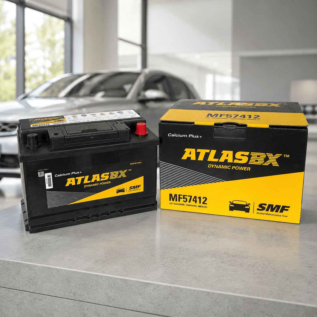 AtlasBX Calcium Plus+ 12V 74Ah 15-Plate Maintenance-Free Car Battery - MF57412