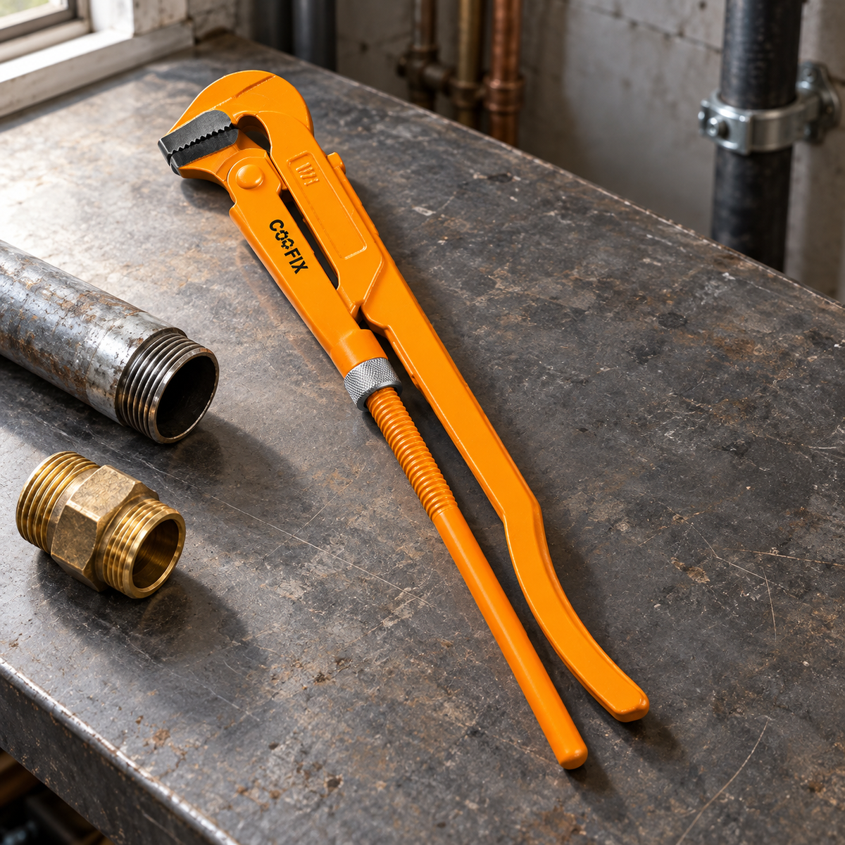 Coofix Heavy-Duty 90° Swedish Pipe Wrench | 1", 1.5" & 2"
