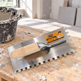 Coofix Carbon-Steel Trowel with Teeth & Birch-Wooden Handle 280x130mm - 27947