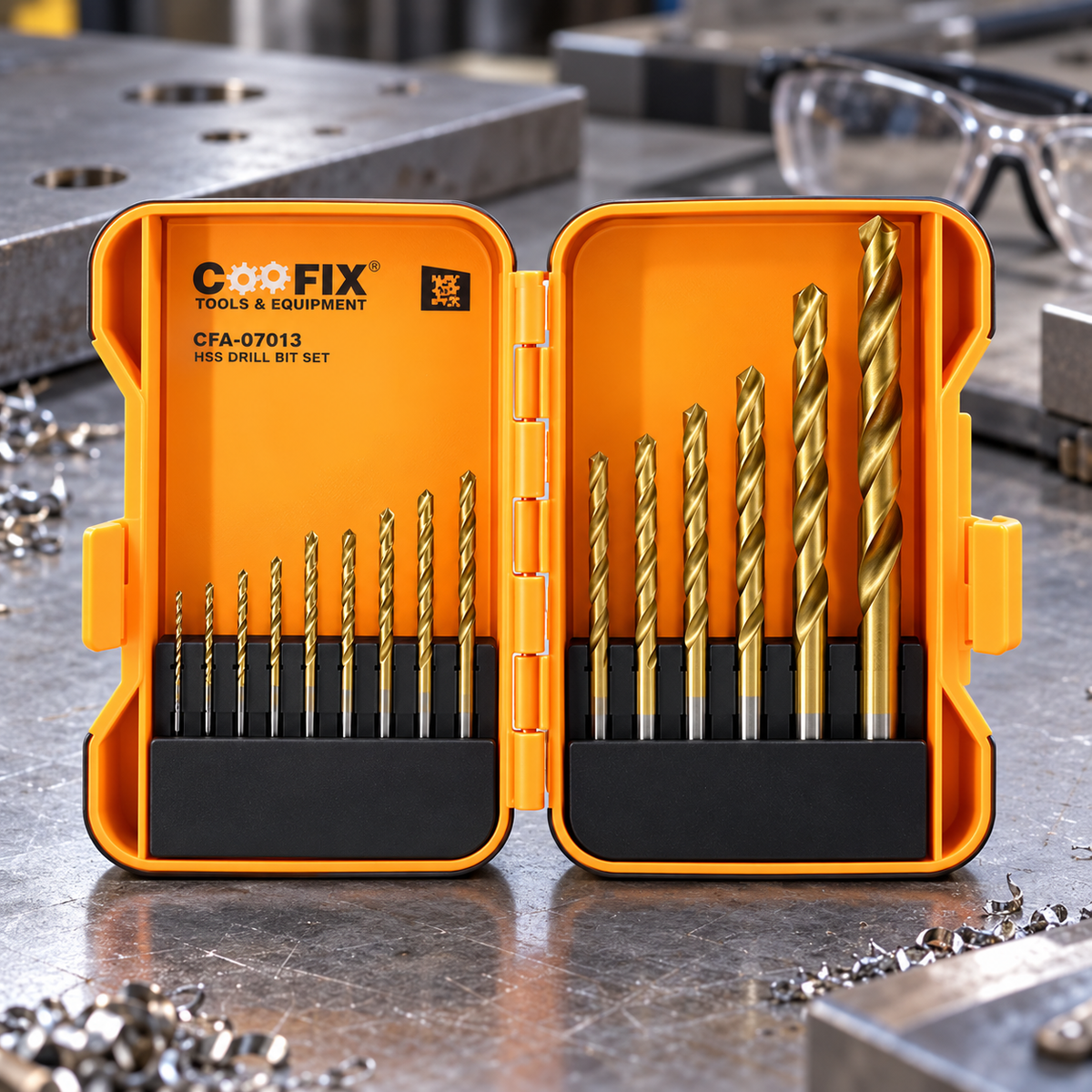 Coofix 15-Piece Titanium-Plated HSS Drill Bit Set - 28991