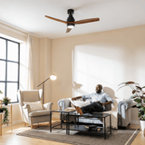 Cecotec EnergySilence Aero Black & Wood DC 52" Ceiling Fan with LED Light & Remote Control - 5841
