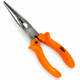 Tera Long-Nose Pliers with Orange Comfort Grip Handles | 6" & 8"
