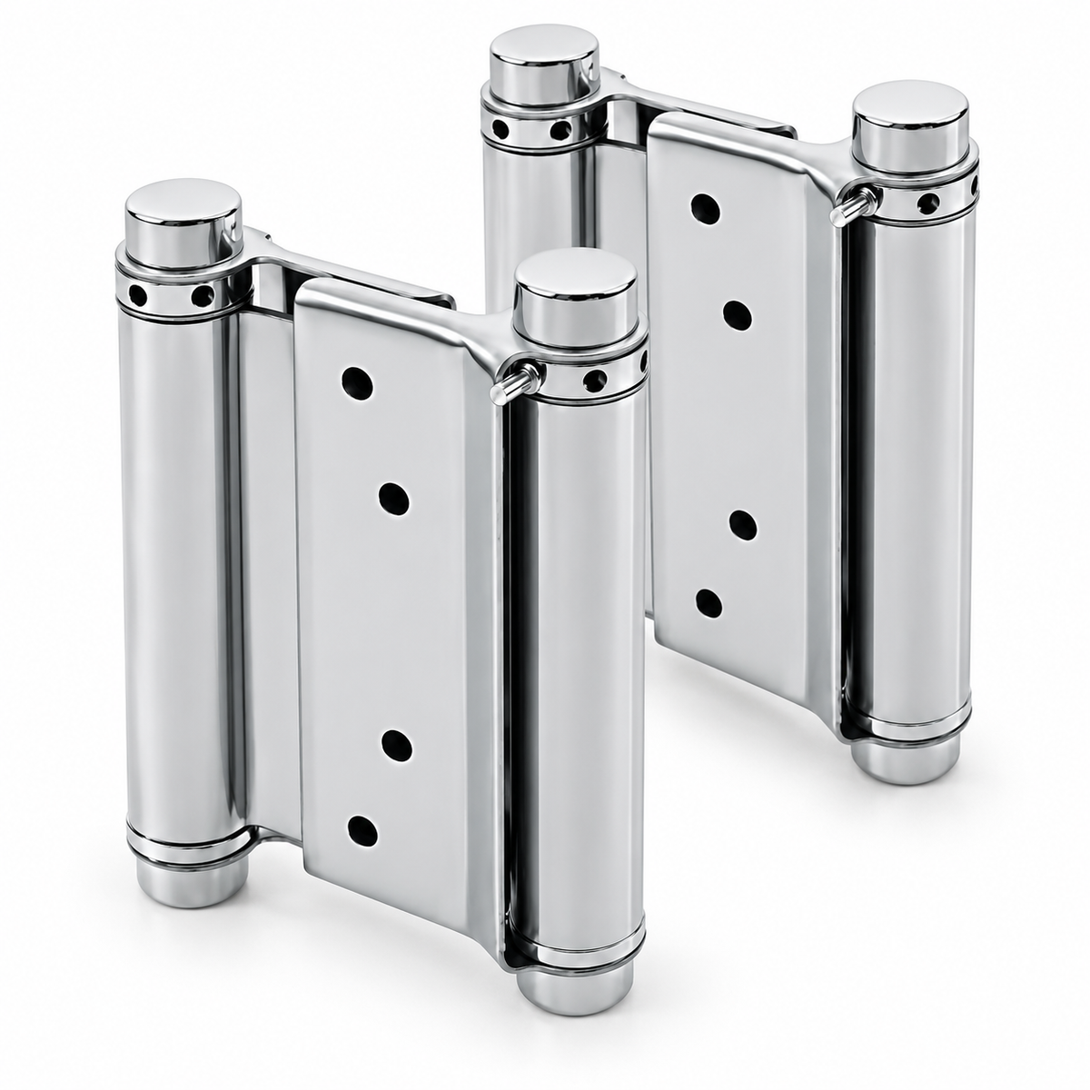Tera Silver-Finish Double-Action Spring Hinges | 3", 4" & 5"