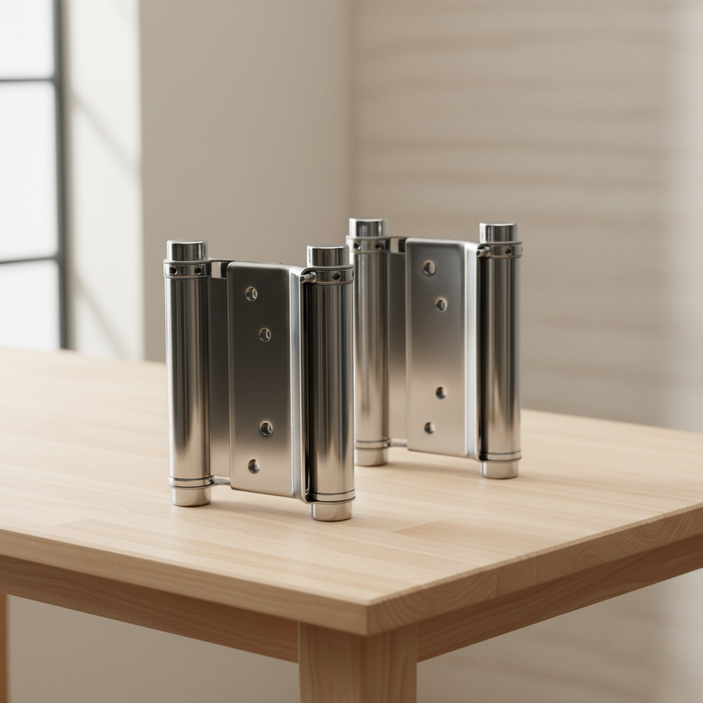 Tera Silver-Finish Double-Action Spring Hinges | 3", 4" & 5"