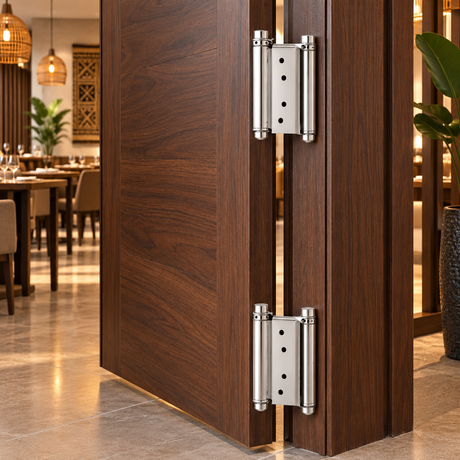 Tera Silver-Finish Double-Action Spring Hinges | 3", 4" & 5"