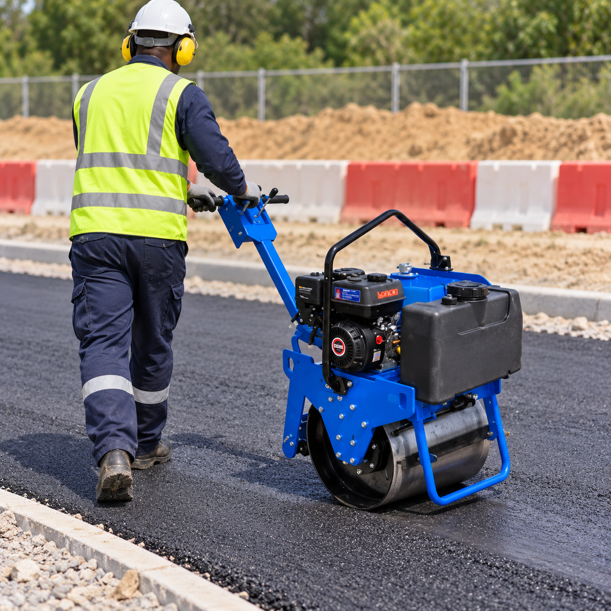 Wadfow 6.5HP Walk-Behind Single-Drum Compaction Roller - WDRR1Q302
